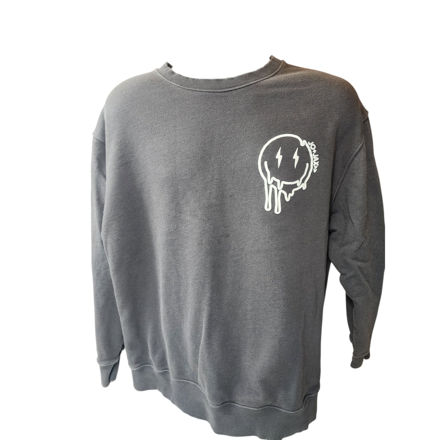 Jo+Jax Presley Choose Happy Sweatshirt XS Oversized XL Smiley Faces Street Dance