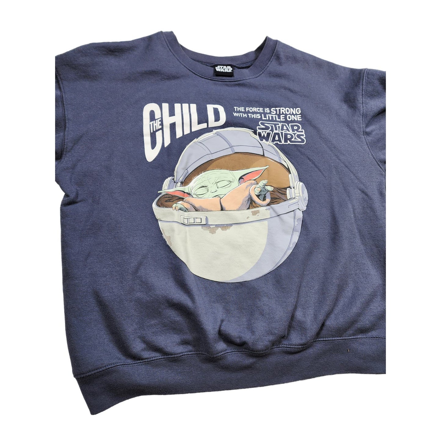 Star Wars Sweatshirt Womens XXL Baby Yoda Child Force Strong Mandalorian Sci Fi