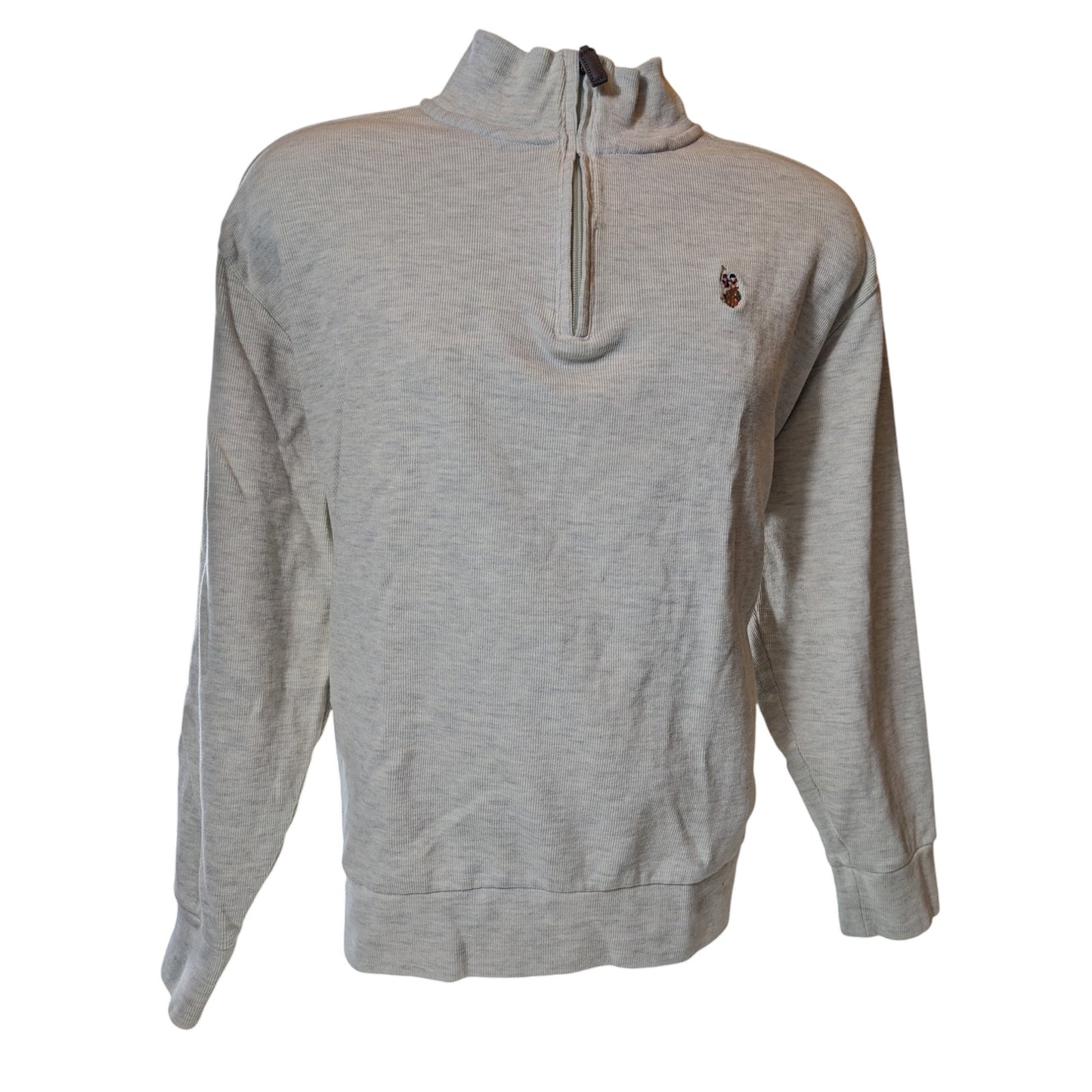 US Polo Assn Sweatshirt Mens 2XL Half Zip Pullover Gray Knit Casual Cozy Sweater