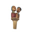 ANRI Italian HandCarved Wooden Bottle Stopper Couple Mechanical Folk Art Barware
