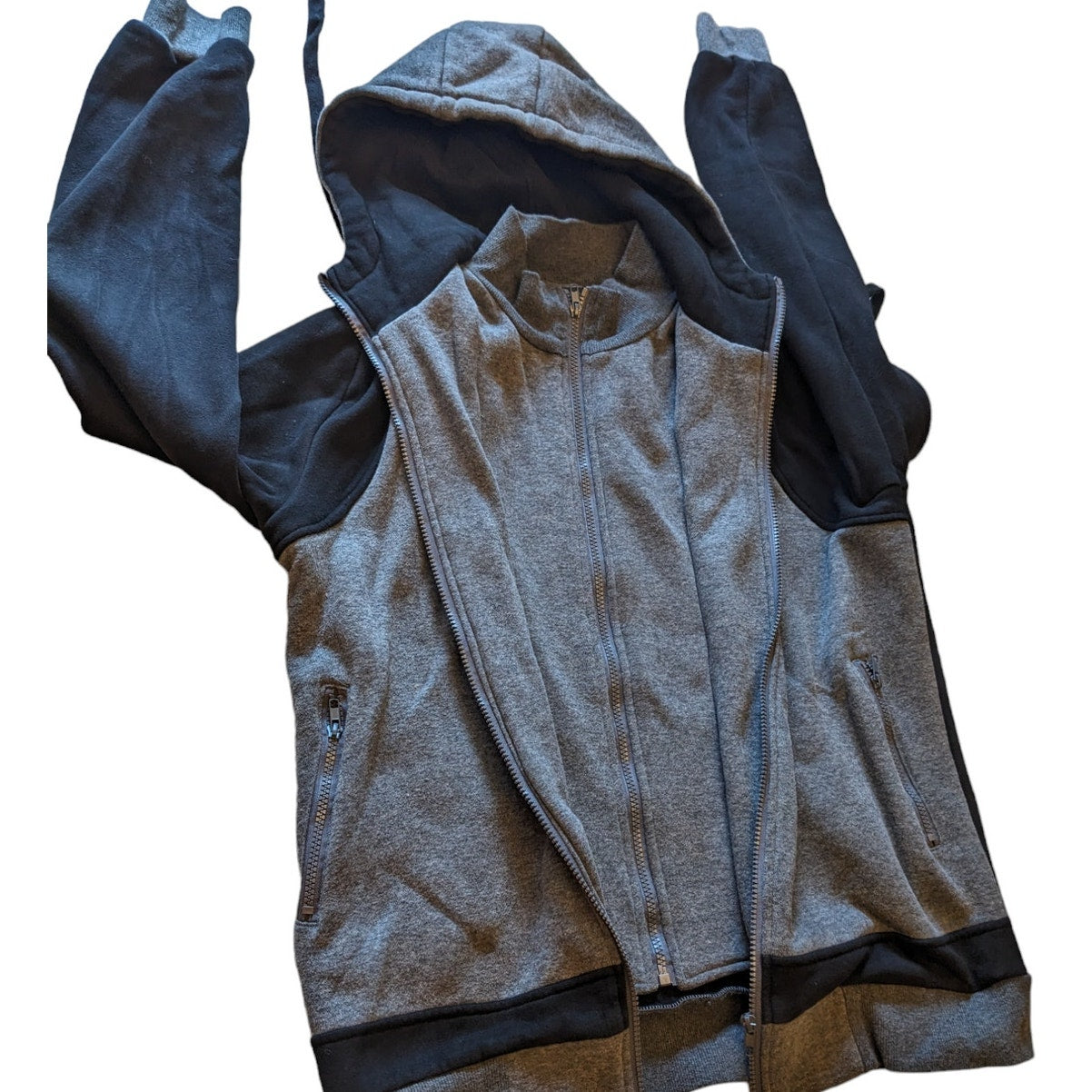 Hemoon Hoodie Sweatshirt Womens Large Men Medium Zip Streetwear Kangaroo Pockets
