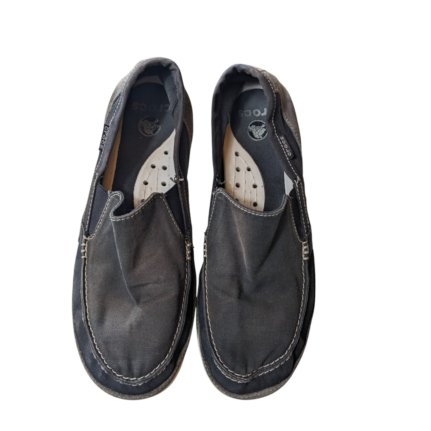 Crocs Shoes Mens 10 Canvas Slip On Loafers Comfort Lightweight Travel Boating