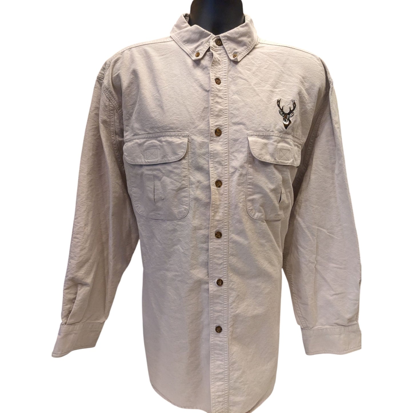 Woolrich Shirt Mens XL Hunting Button Up Deer Embroidered Workwear Vintage