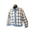 En Creme Quilted Plaid Denim Jacket Womens Medium Shacket Collar Snap Cozy Y2K
