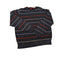 IZOD Sweater Womens XL Black Striped Crewneck Pullover Casual Knit Long Sleeve