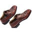 Stacy Adams Shoes Genuine Snake Leather Mens 9M Dress Brown Oxford Square Toe