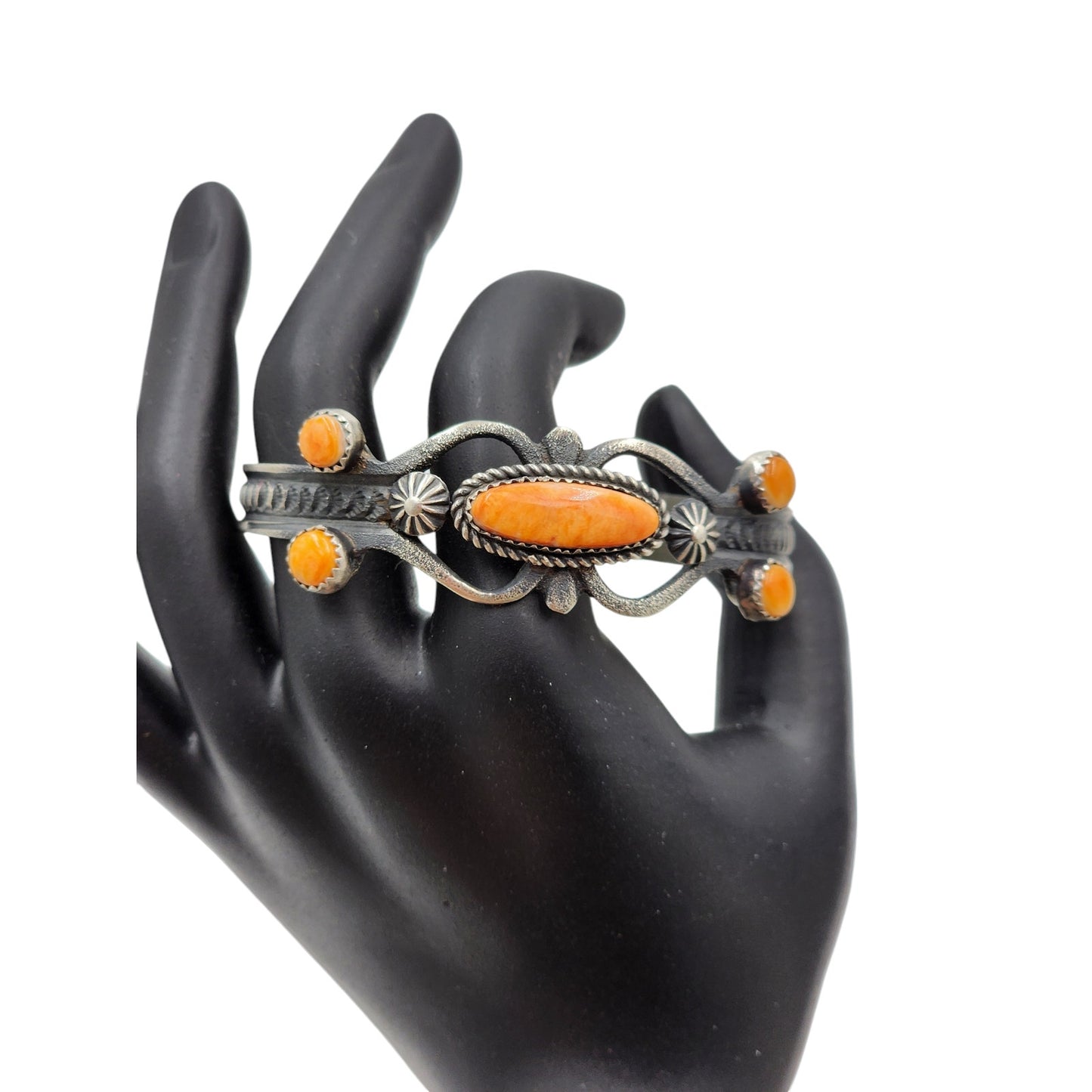 Navajo Spiny Oyster Sterling Cuff Bracelet Eva Linberg Billah Native American