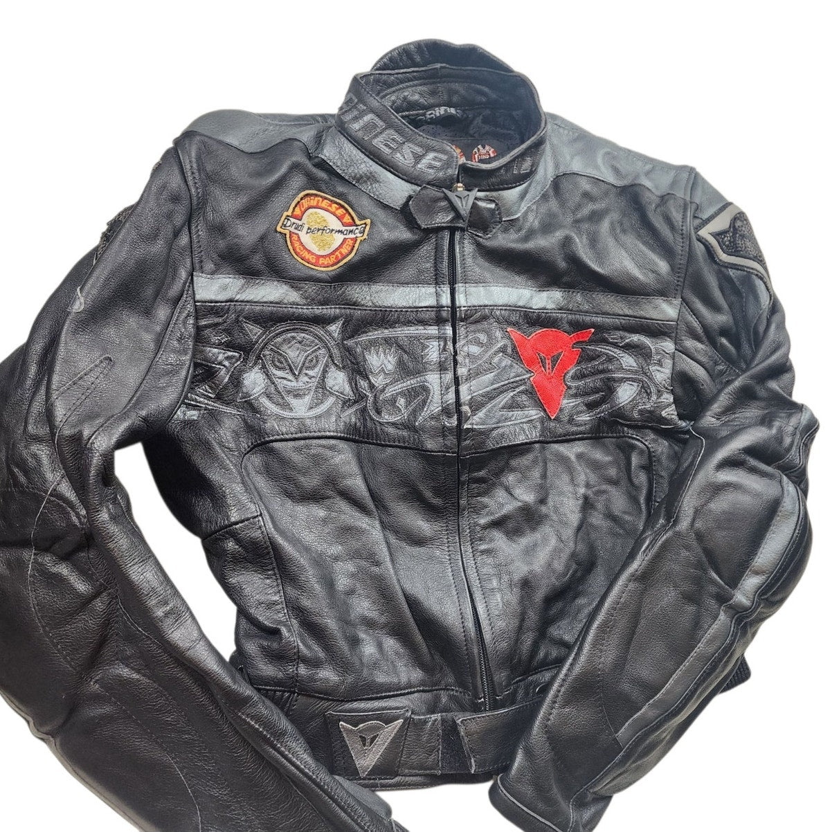 Dainese Jacket Small 46 Leather Motorcycle Drudi Racing Armor Italy MotoGP Devil