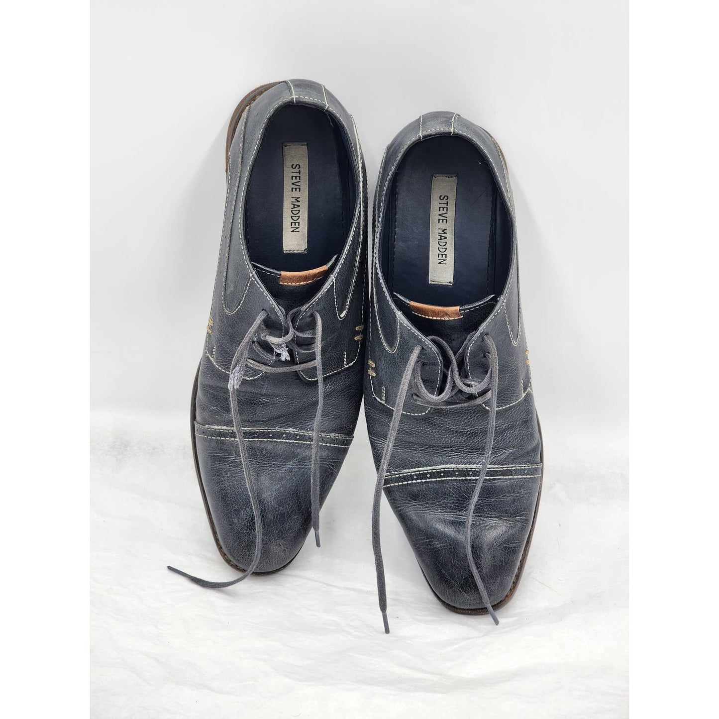 Steve Madden Shoes Mens 12 Leather Dress Cap Toe Lace Modern Gentleman Derby