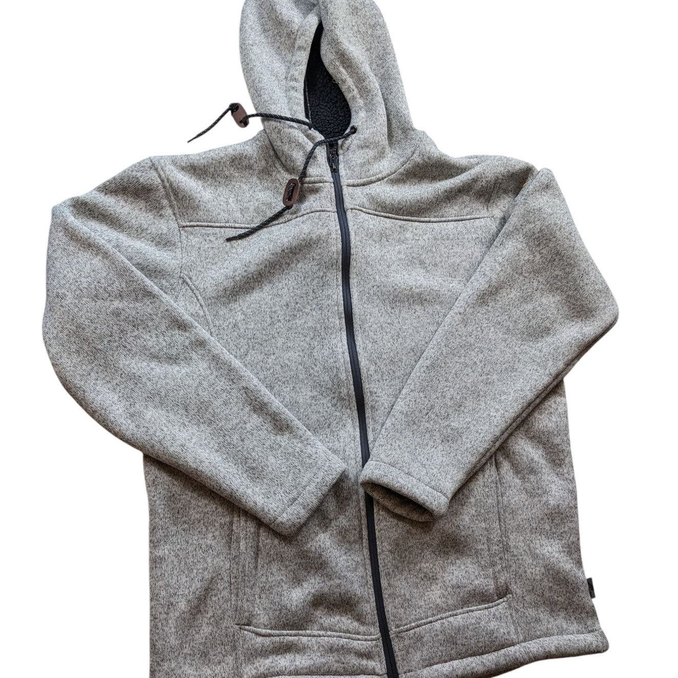 Rugged Elements Sherpa Lined Hoodie Jacket Men Medium Full Zip Outdoor Fleece