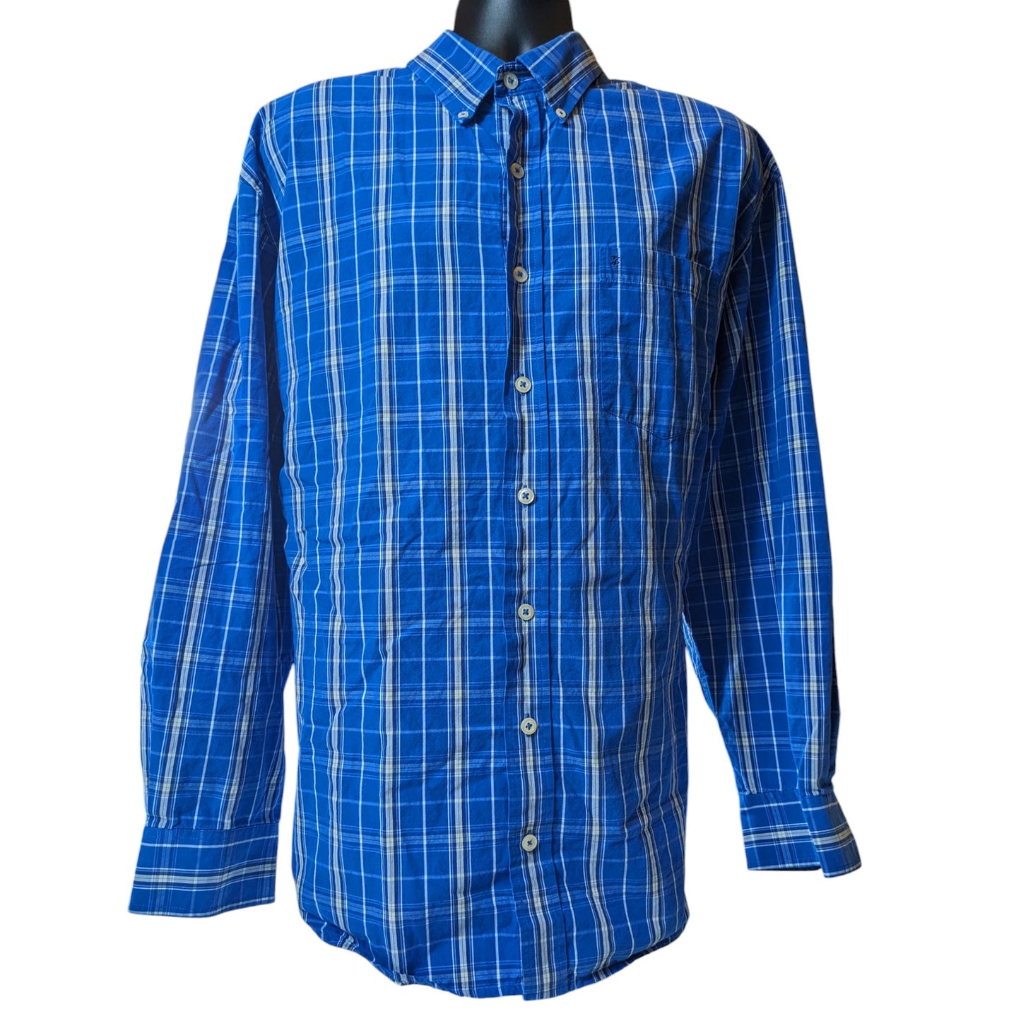 Izod Shirt Mens 2XL Plaid Button Down Long Sleeve Classic Fit Pockets Collar