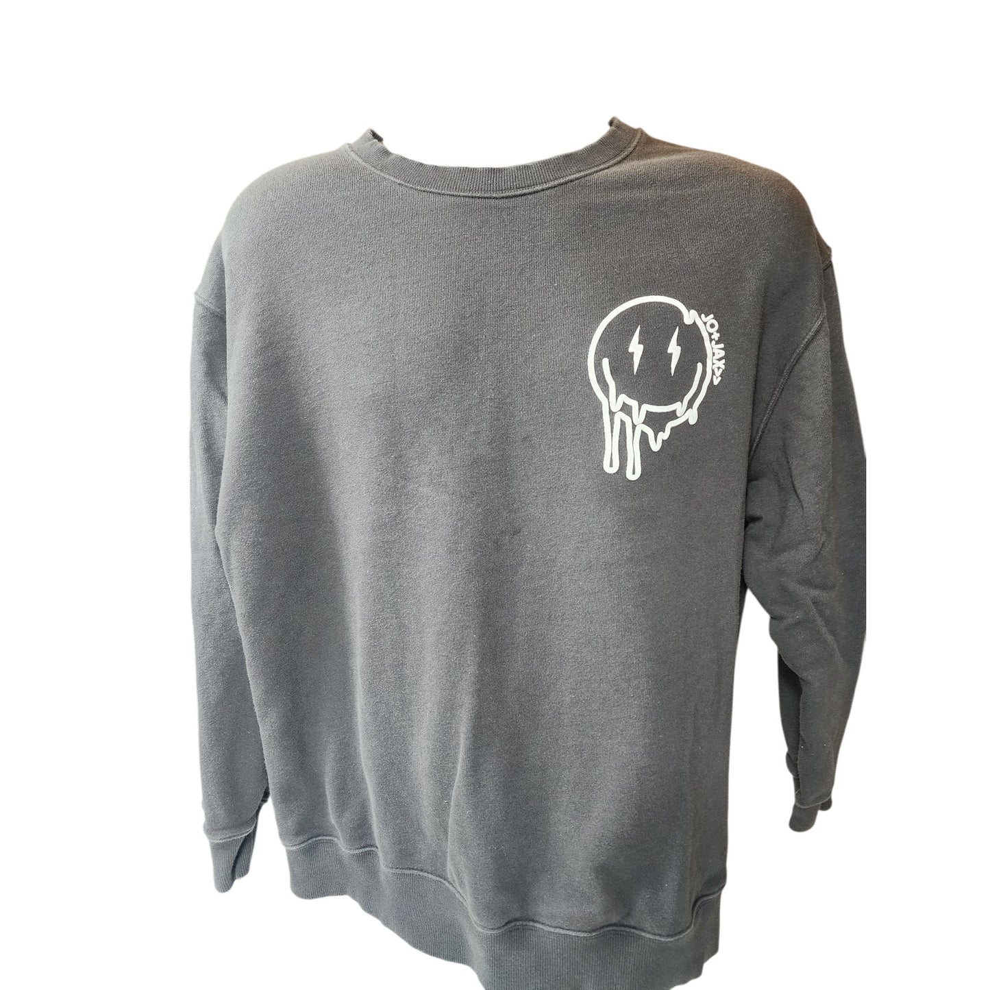 Jo+Jax Presley Choose Happy Sweatshirt XS Oversized XL Smiley Faces Street Dance