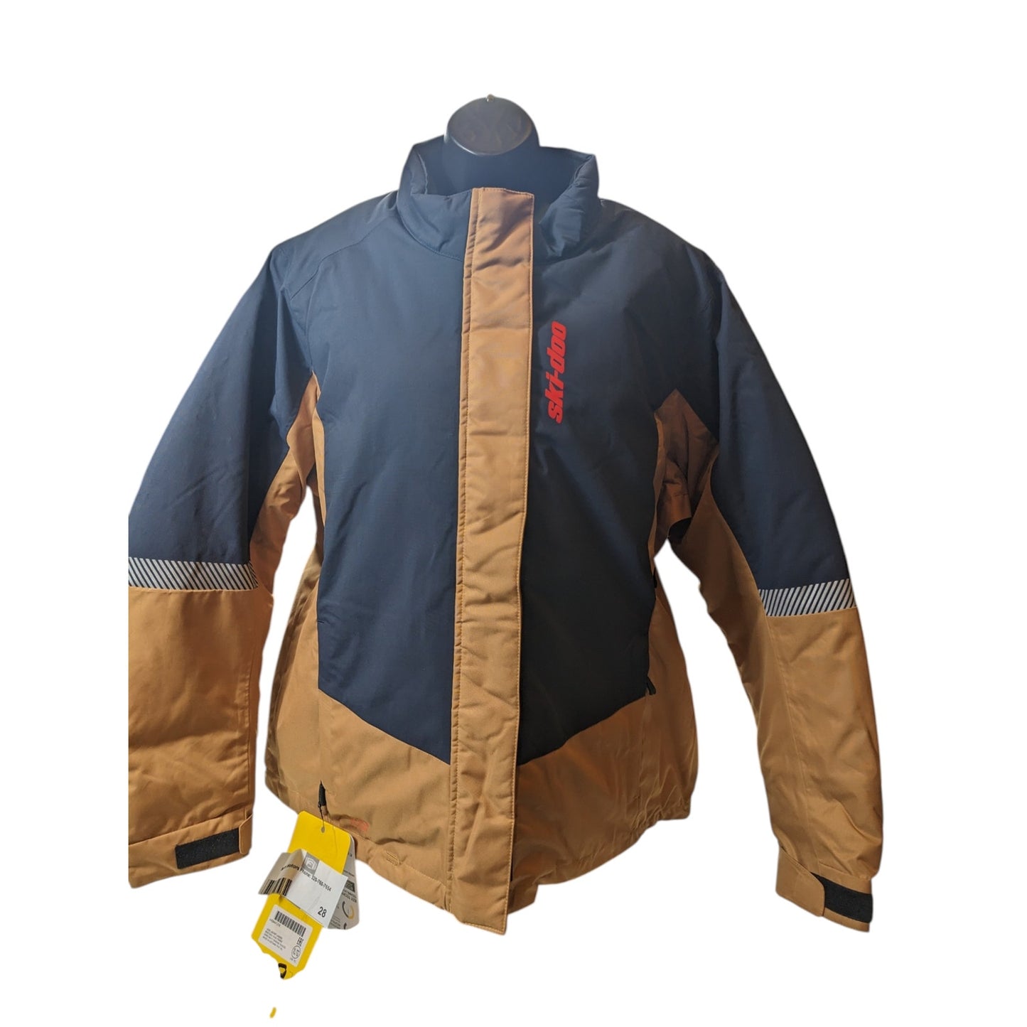 Ski-Doo Vasa Jacket Women XL EXO Float Snowmobile Winter Coat Tan Navy Insulated