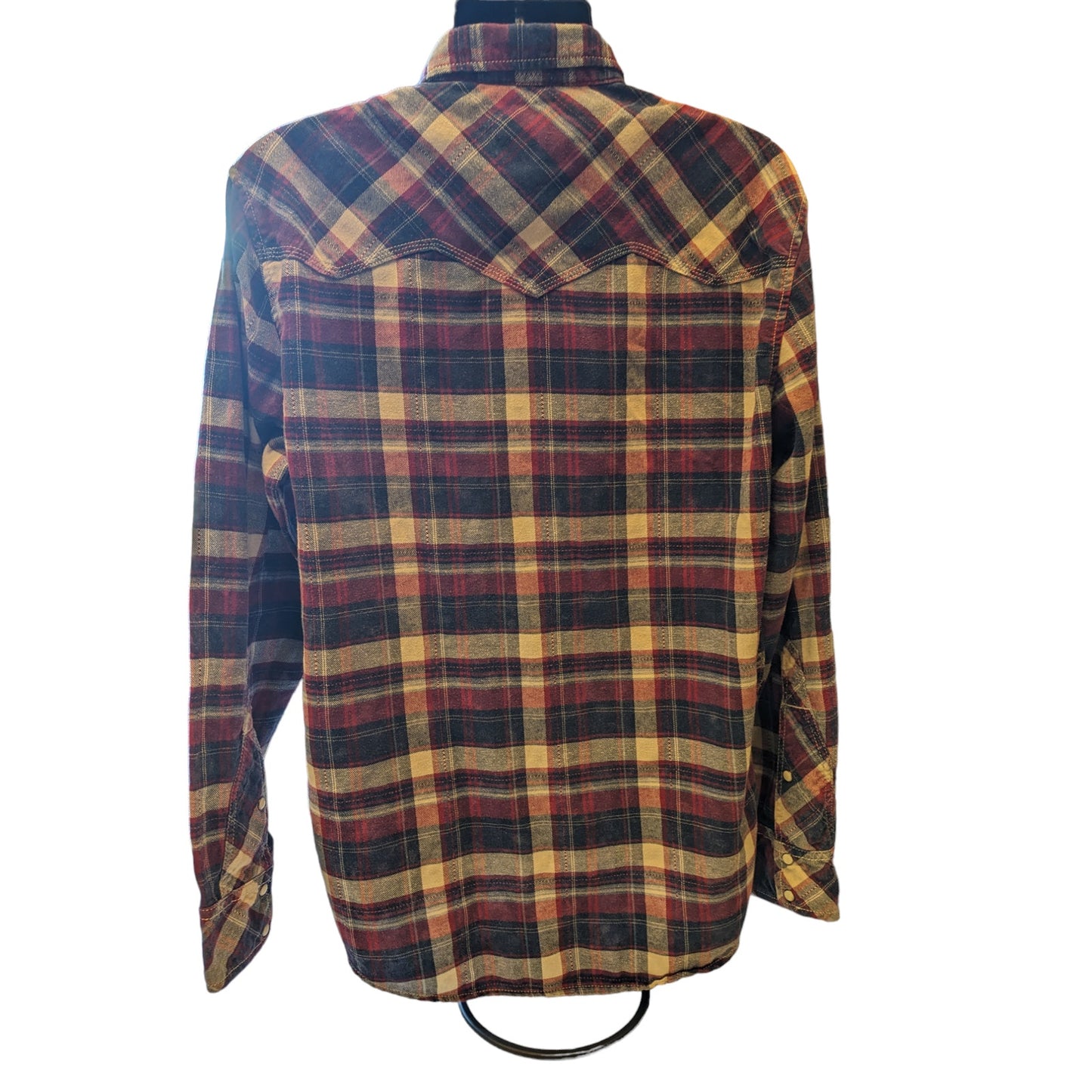 BKE Plaid Flannel Western Shirt Mens XXL Pearl Snap Long Sleeve Vintage Fit