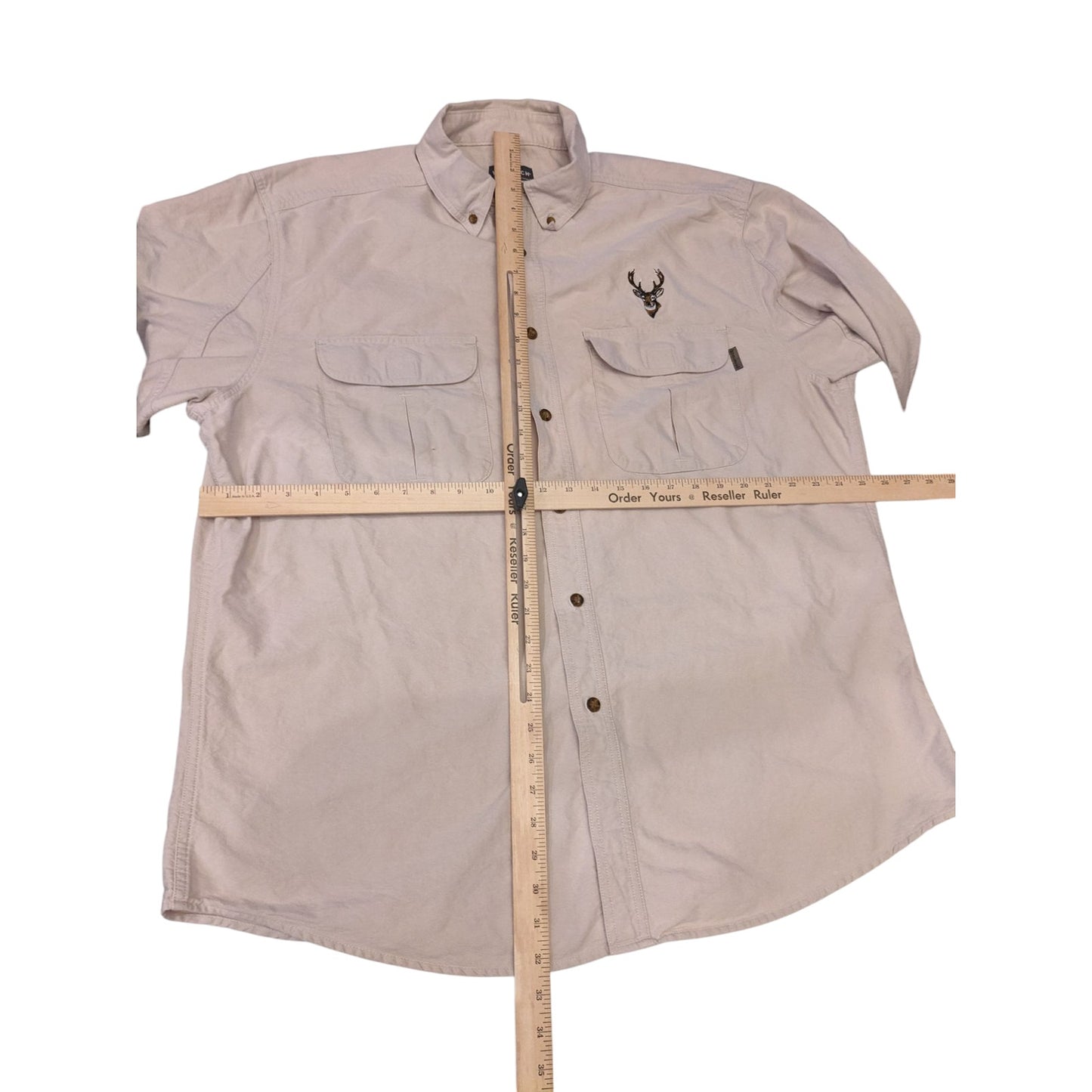 Woolrich Shirt Mens XL Hunting Button Up Deer Embroidered Workwear Vintage
