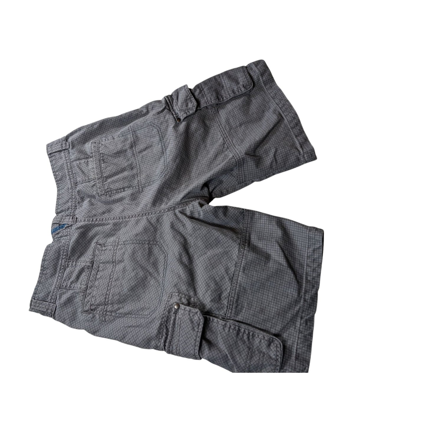 Ocean Pacific OP Mens 34 Cargo Shorts Utility Pockets Checkered Grid Pattern