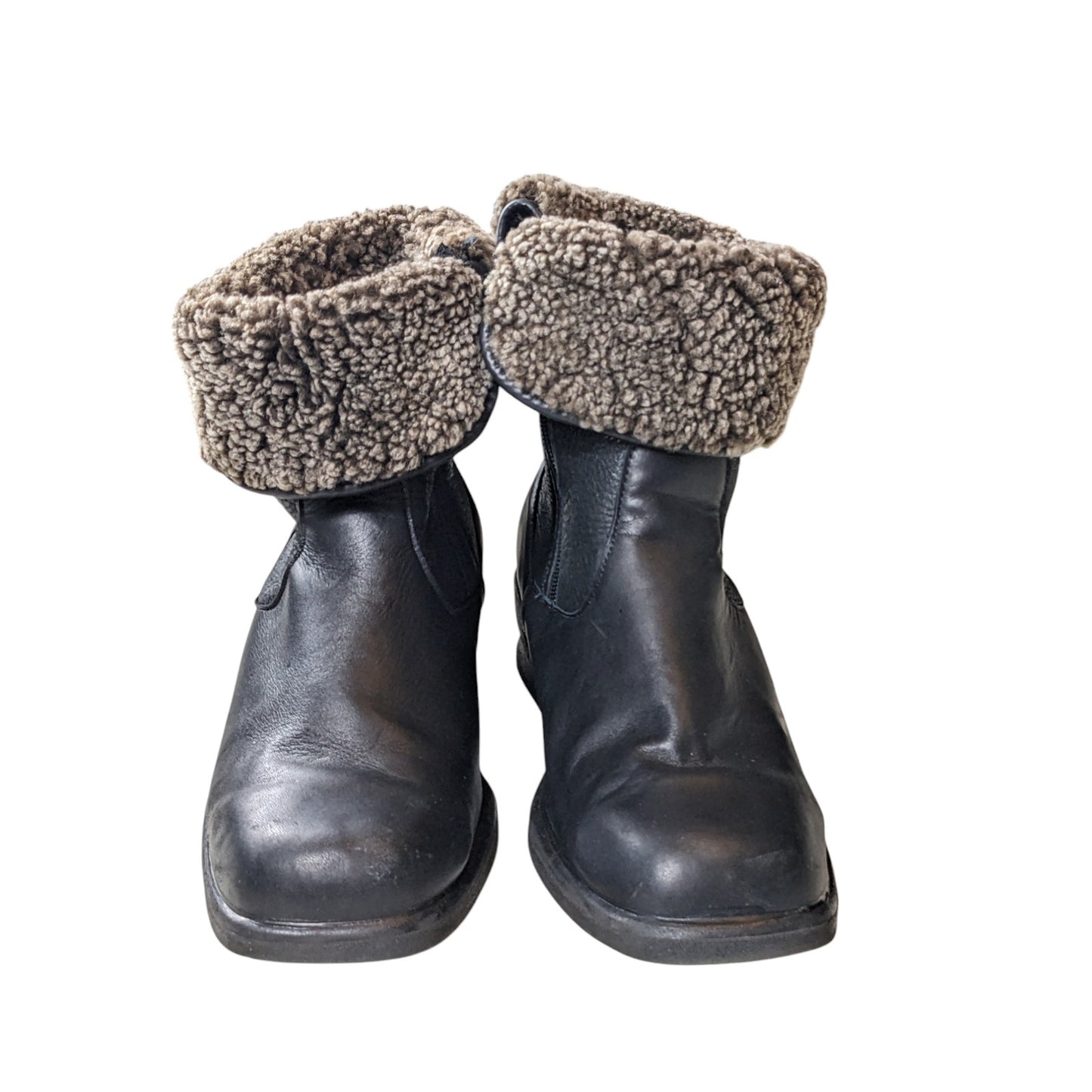 Toe Warmers Boots Womens 9 WW Leather Winter Snow Faux Sherpa Lined Anti Slip