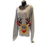 Ugly Christmas Sweater Women 2XL Reindeer 3D PomPom Acrylic Pullover Long Sleeve