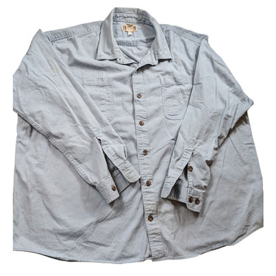 Duluth Trading Shirt Men 3XL Button Up Long Sleeve Workwear Chest Pockets Rugged