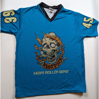 Sports Jersey Vintage Mens Roller Derby Medium Short Sleeve Graphic Zombie Skull