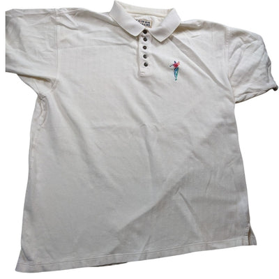 Vintage Cotton Traders Polo Shirt Mens Large White Embroidered Golfer 90s Retro