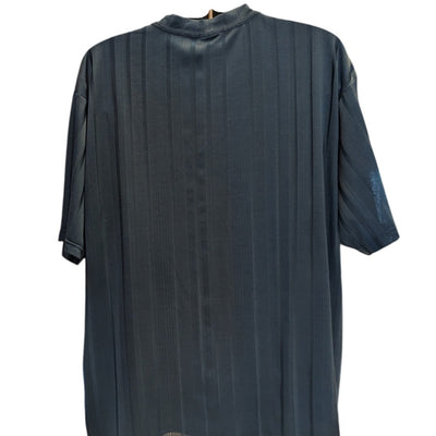 Stacy Adams Shirt Mens 3XLT Textured Blue Striped Short Sleeve Crew Neck