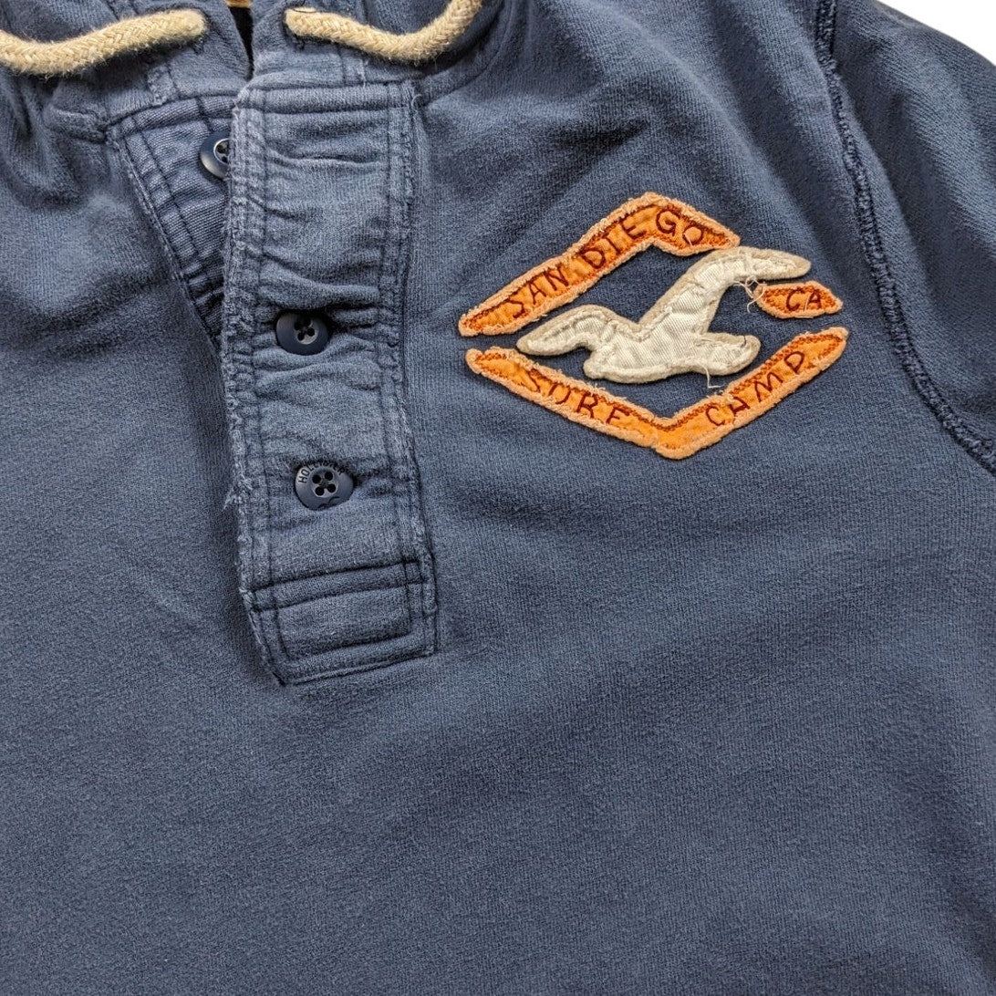 Hollister Henley Sweatshirt Mens Large Womens XL Hooded Pullover Surf San Diego