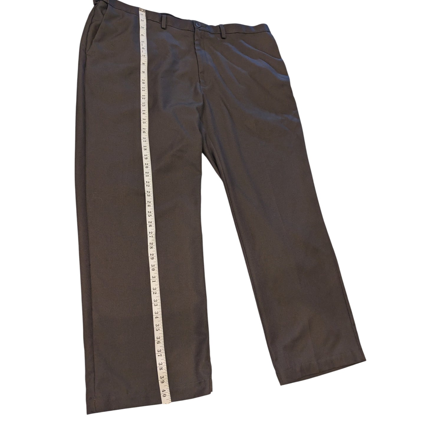 Haggar Gray Brown Dress Pants Mens 44x30 Classic Fit Office Slacks Workwear