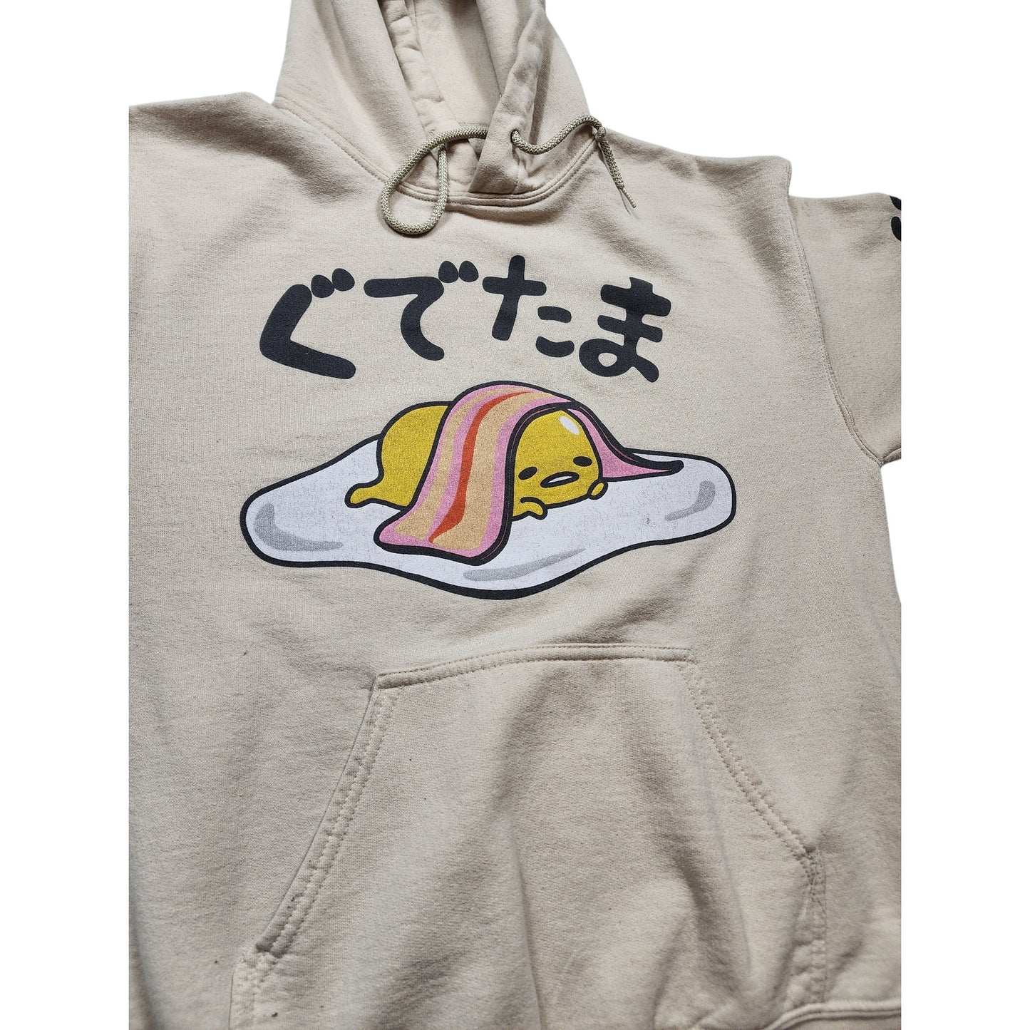 Sanrio Gudetama Hoodie Men Small Women Medium Sweatshirt Anime Kawaii Lazy Egg