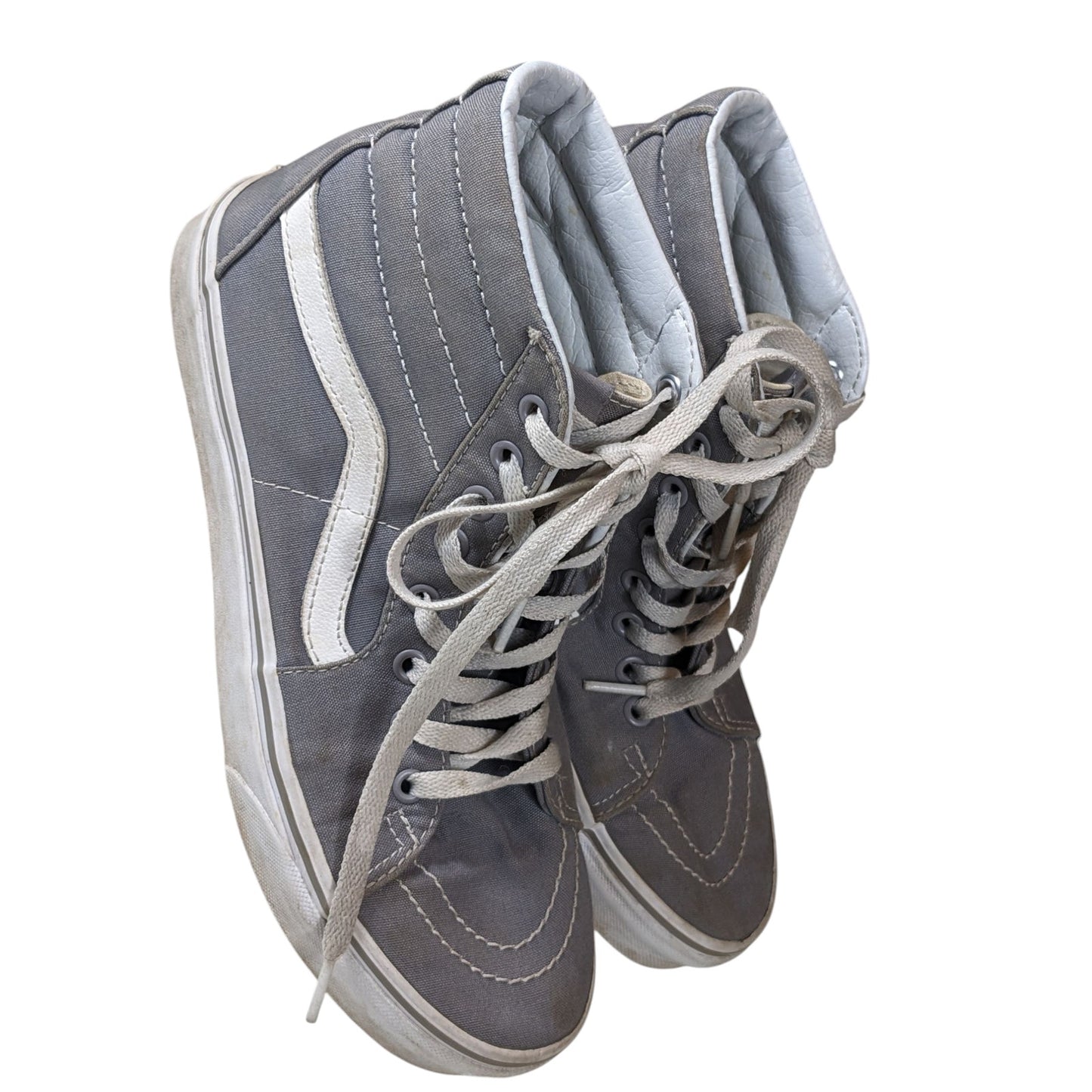 Vans Sk8 Hi Shoes Mens 8 Womens 9.5 Gray Canvas High Top Skate Sneakers Lace Up