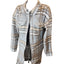 Madison Plaid Knit Cardigan Sweater Womens Large Open Front Layering Rhinestone