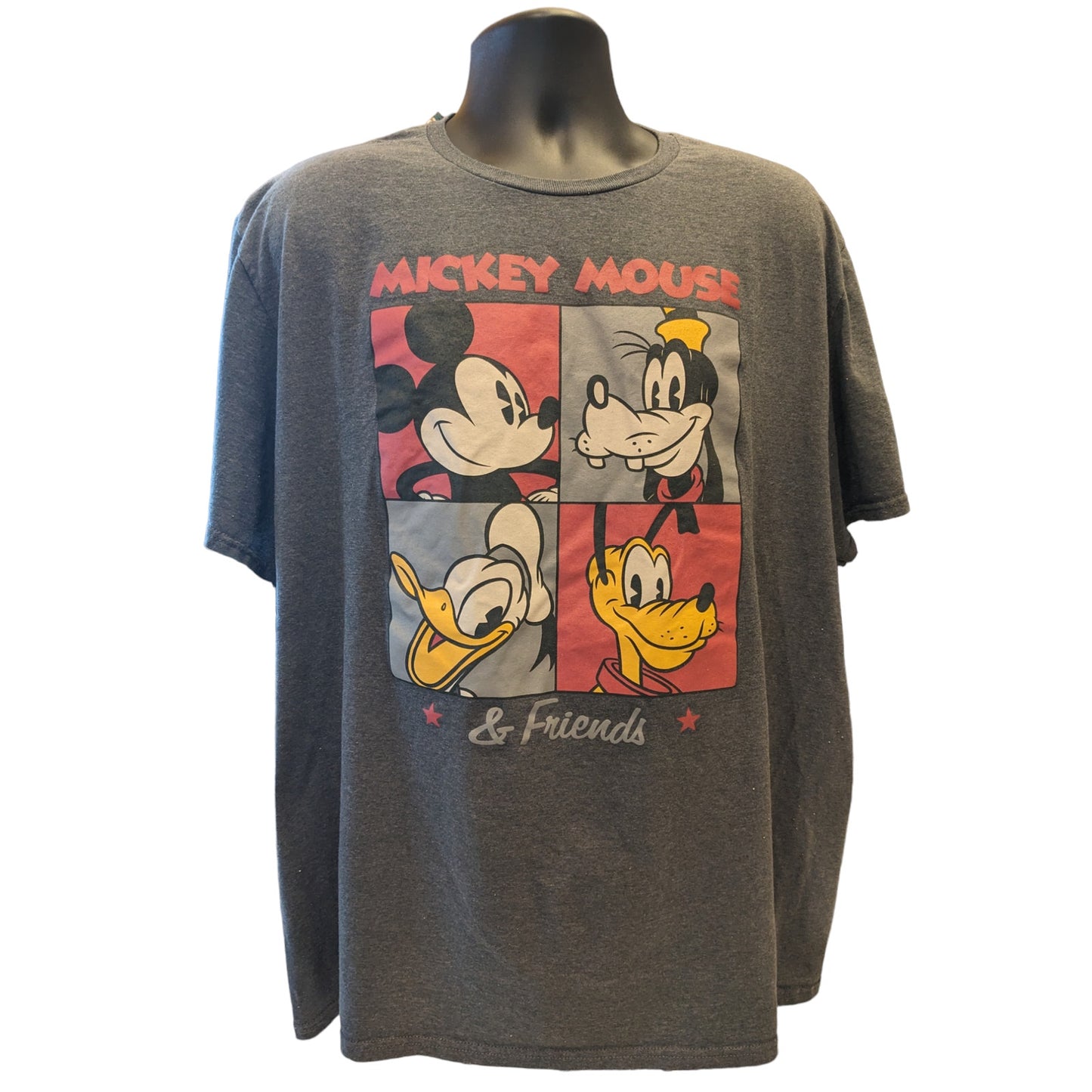 Disney Mickey Mouse Friends Shirt Mens XXL Goofy Donald Pluto Short Graphic Tee