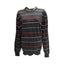 IZOD Sweater Womens XL Black Striped Crewneck Pullover Casual Knit Long Sleeve
