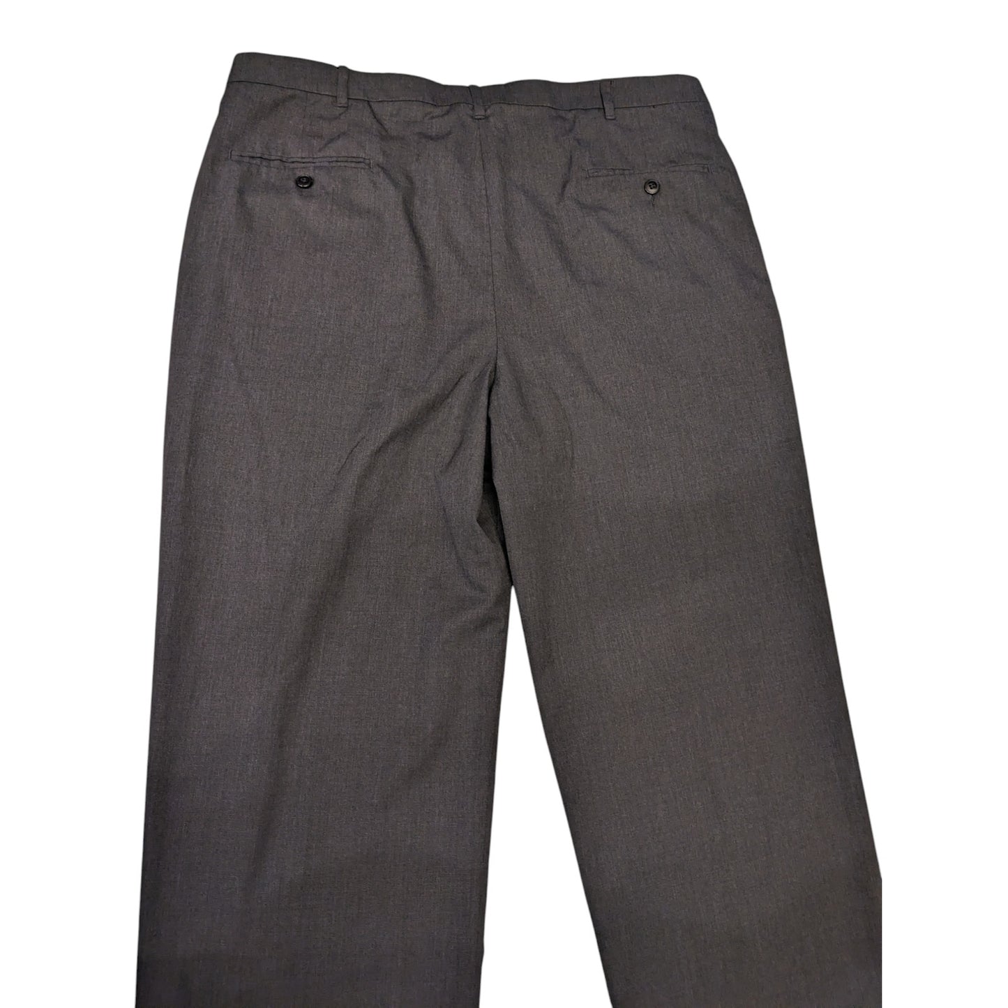 Haggar Pants Mens 38x32 Gray Dress Slacks Pleated Front Cuffed Hem Classic Fit