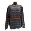 IZOD Sweater Womens XL Black Striped Crewneck Pullover Casual Knit Long Sleeve
