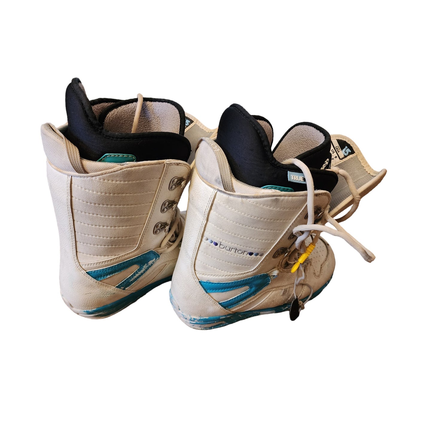 Burton Snowboard Boots Casa Womens 9 White Teal Freestyle All Mountain Lace Up