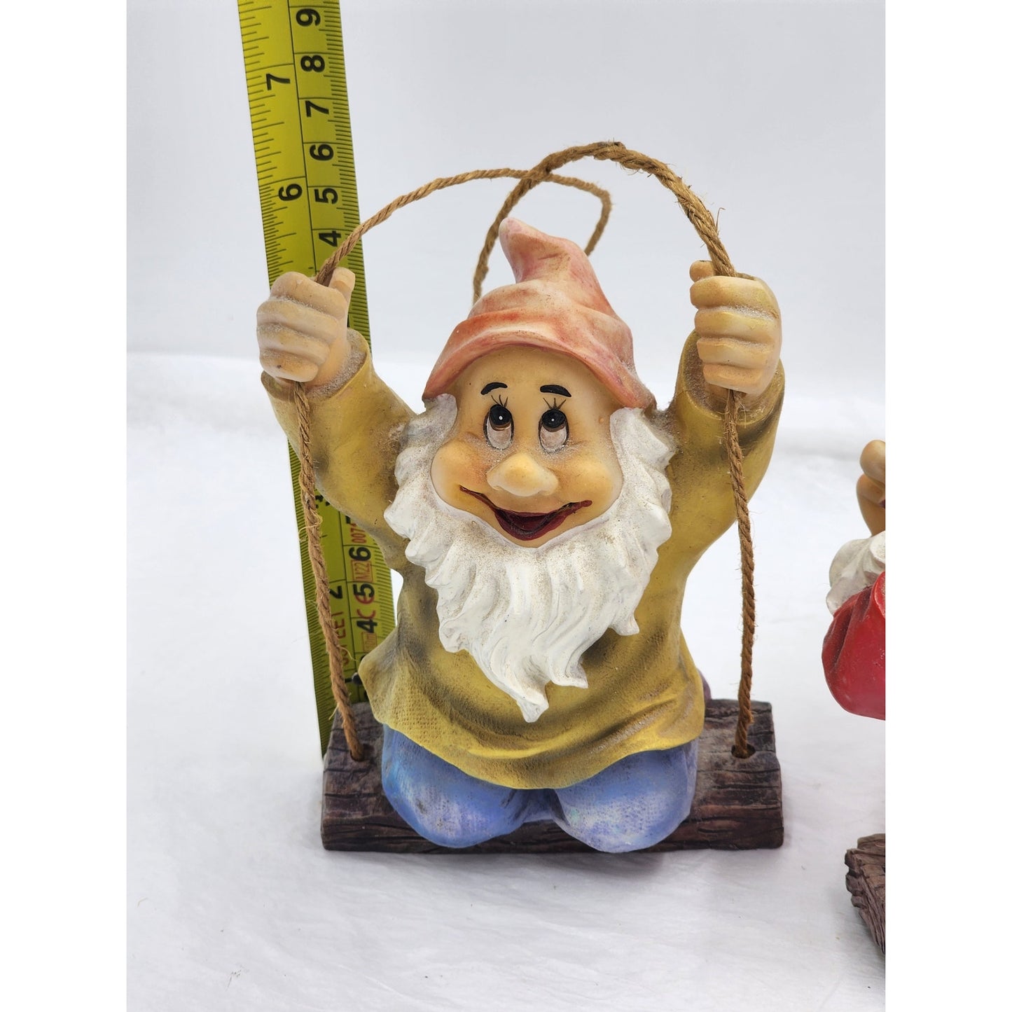 Disney Snow White Seven Dwarfs Swinging Figures Pair Whimsical Happy Bashful