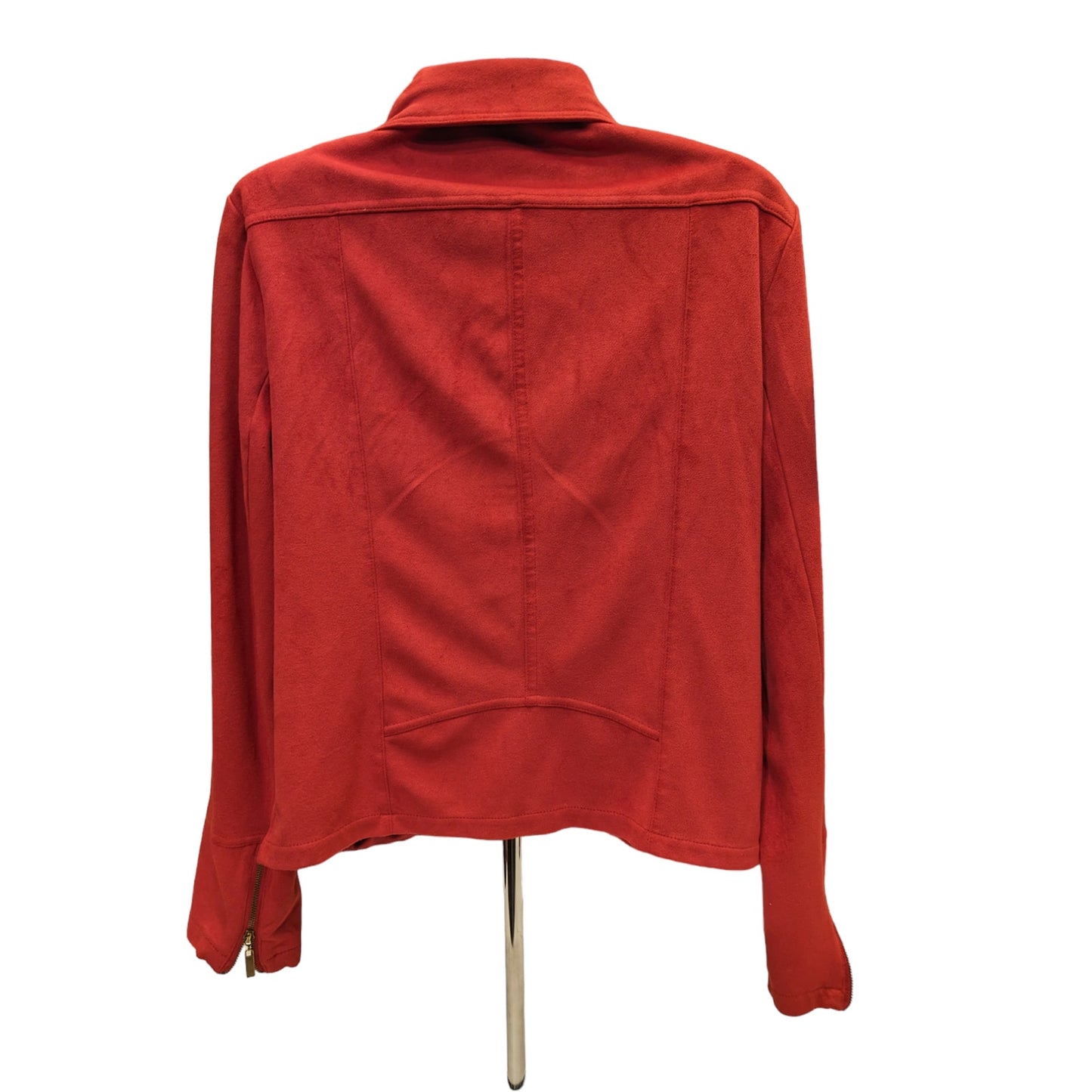 Yest Jacket Womens 10 Red Full Zip Up Stylish Lightweight Outerwear Chic Pockets