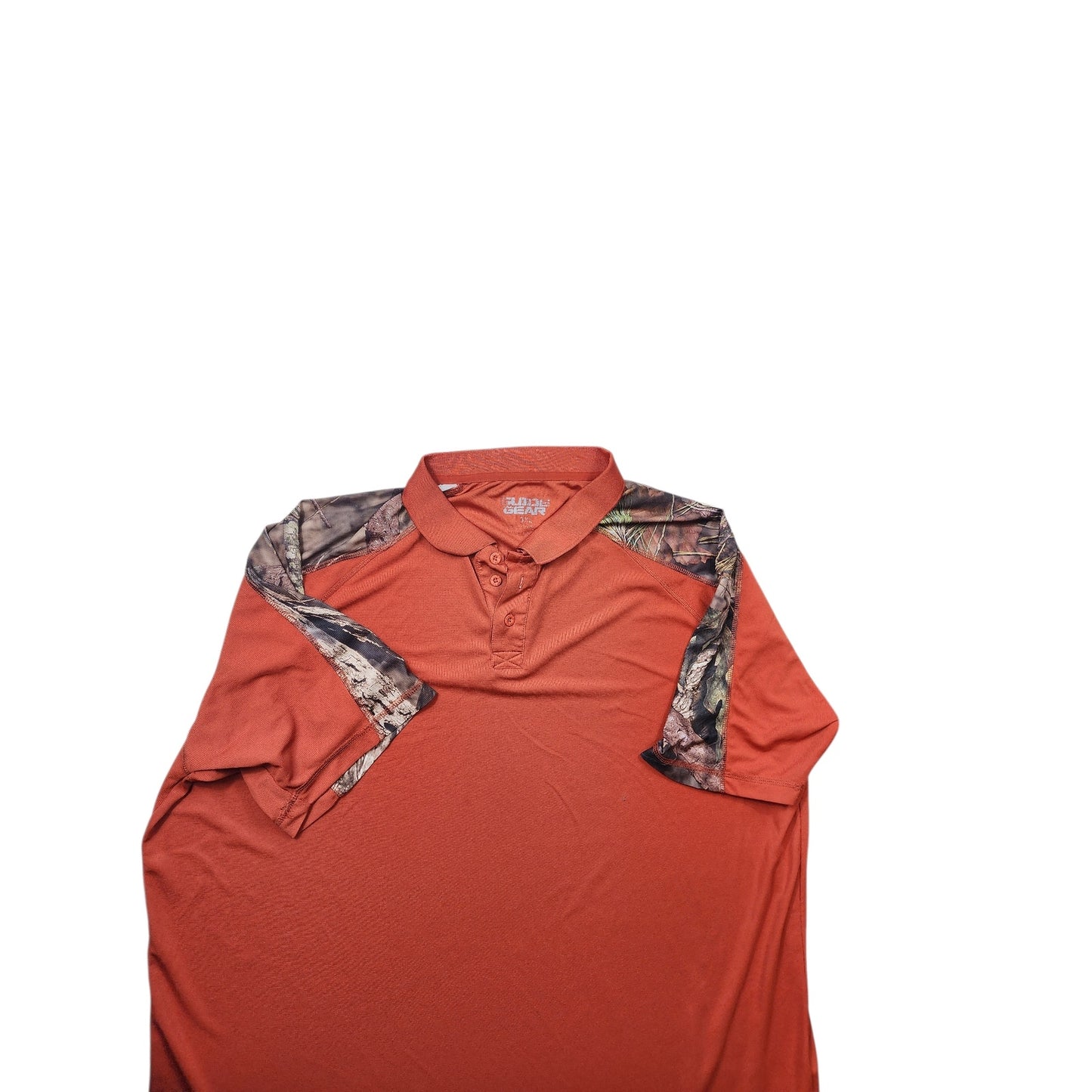 Guide Gear Polo Shirt Men 3XL Camo Shoulder Rust Orange Performance Hunting Golf