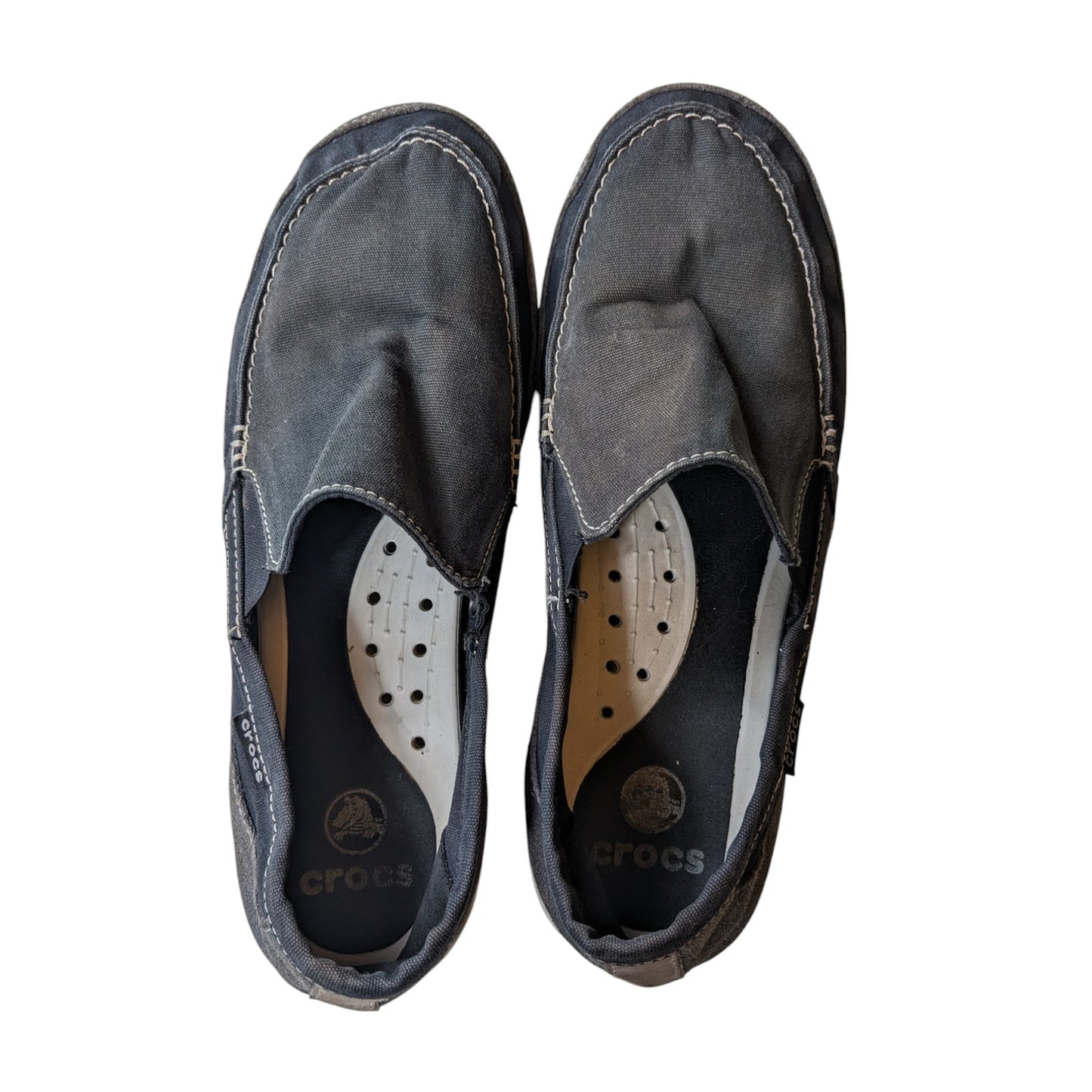 Crocs Shoes Mens 10 Canvas Slip On Loafers Comfort Lightweight Travel Boating
