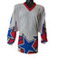Projoy Hockey Jersey #8 Adult Large White Red Blue Stars Graphic Canada Vintage