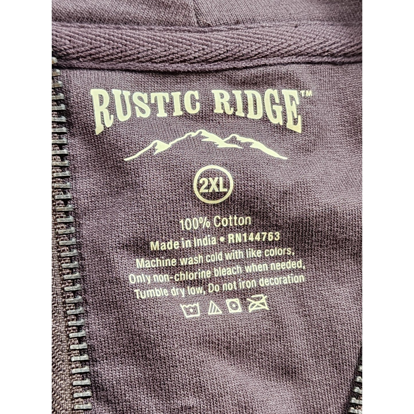Rustic Ridge Mens Size 2XL Brown Cotton Half Zip Pullover Shirt Button Pockets