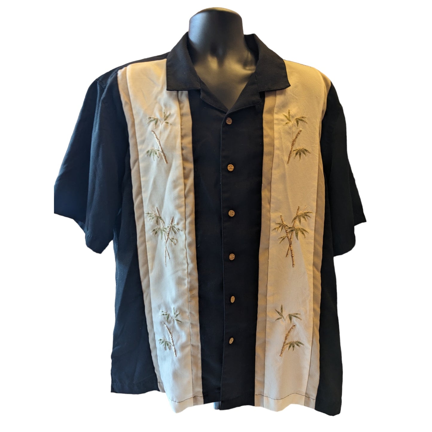Batik Bay Hawaiian Shirt Mens XL Short Sleeve Tropical Vacation Palm Tree Resort