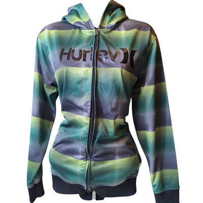 Hurley Hoodie Women Large Zip Graphic Jacket Y2K Style Streetwear Surf Skate