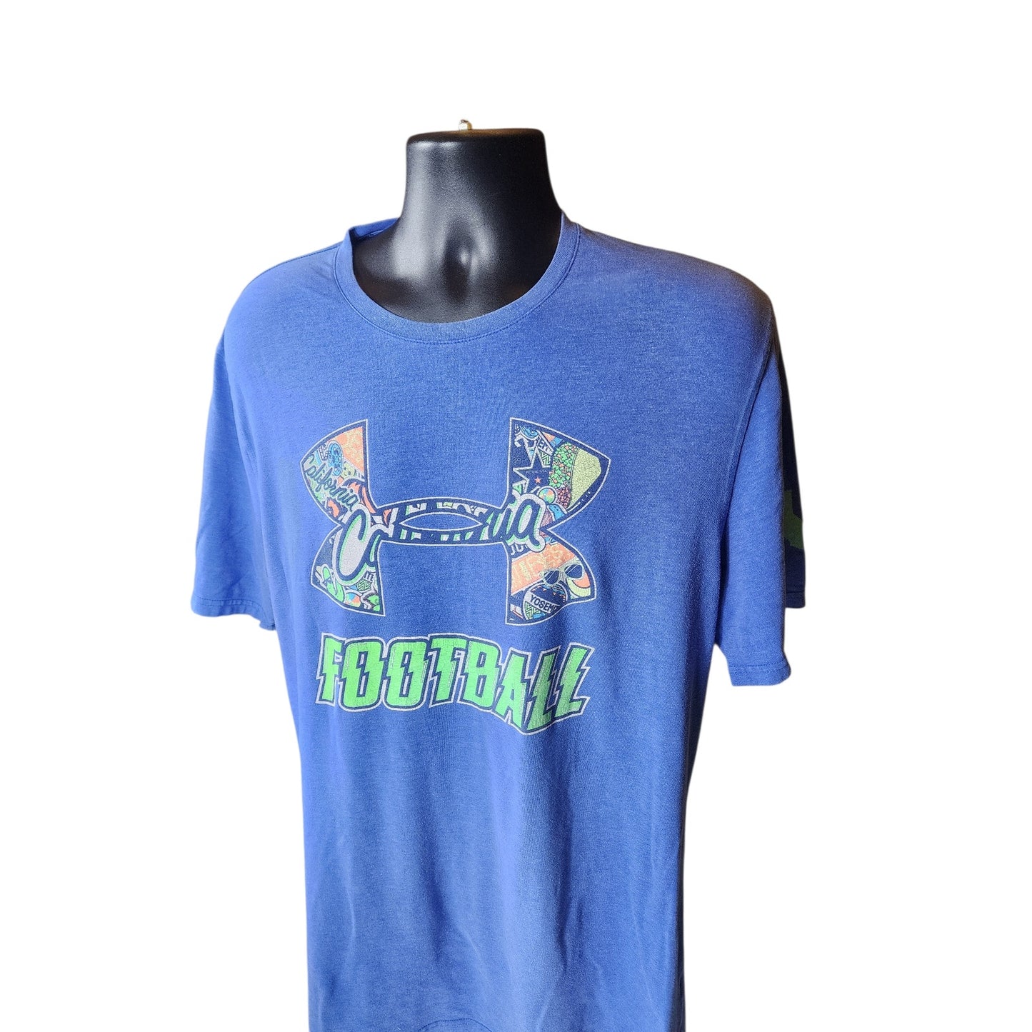 Under Armour Football T Shirt Medium Loose HeatGear Tee California Map Graphic