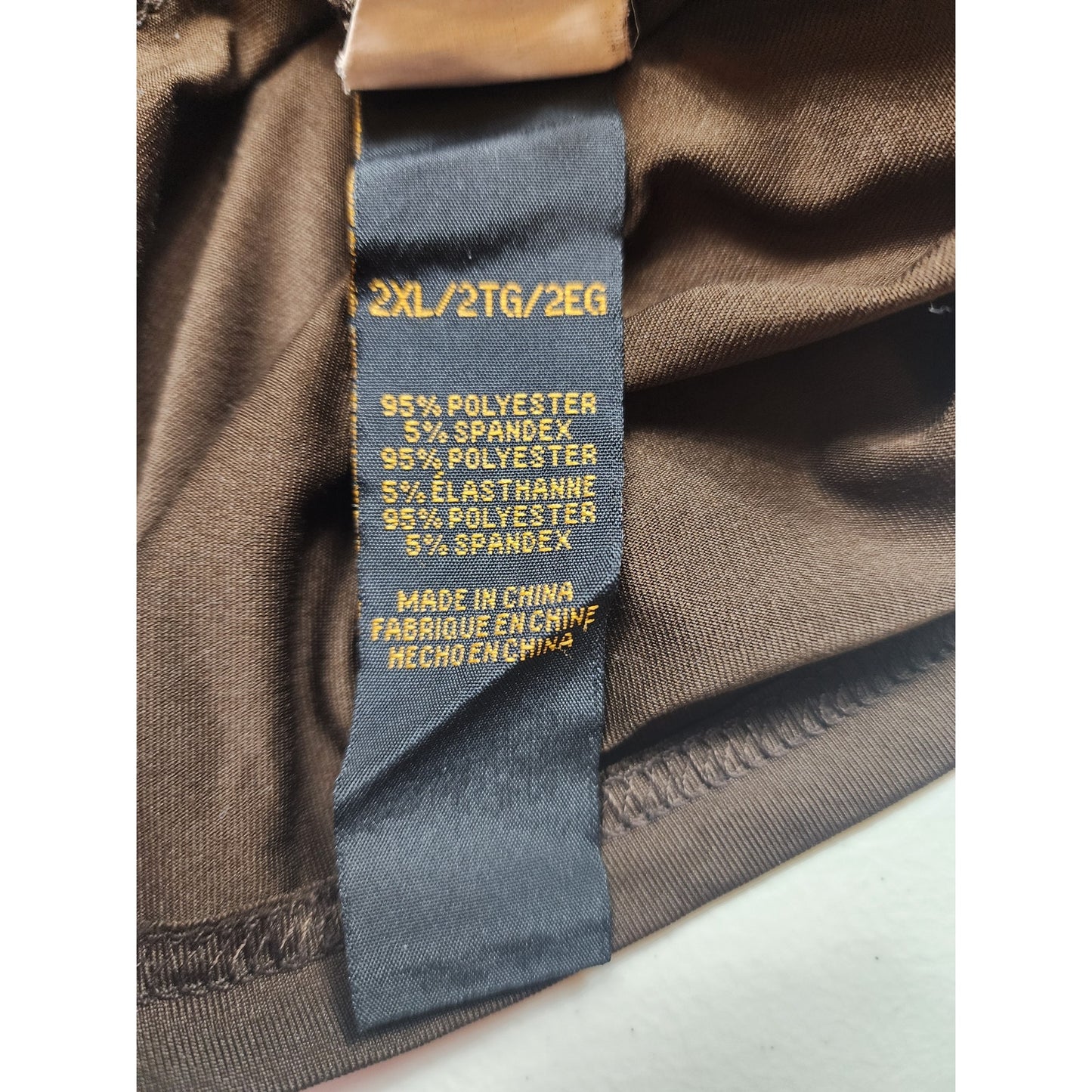 Browning Polo Shirt Mens 2XL Brown Performance Hunting Logo Camo Accents Short