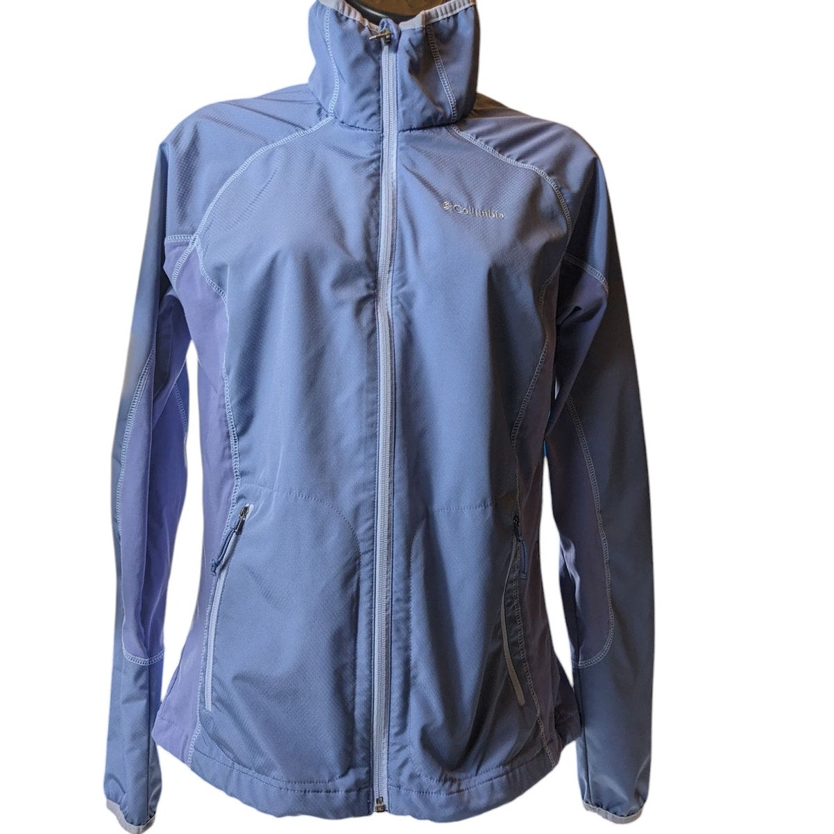 Columbia Jacket Women Medium Softshell Omni Shield Zip Hiking Running Activewear