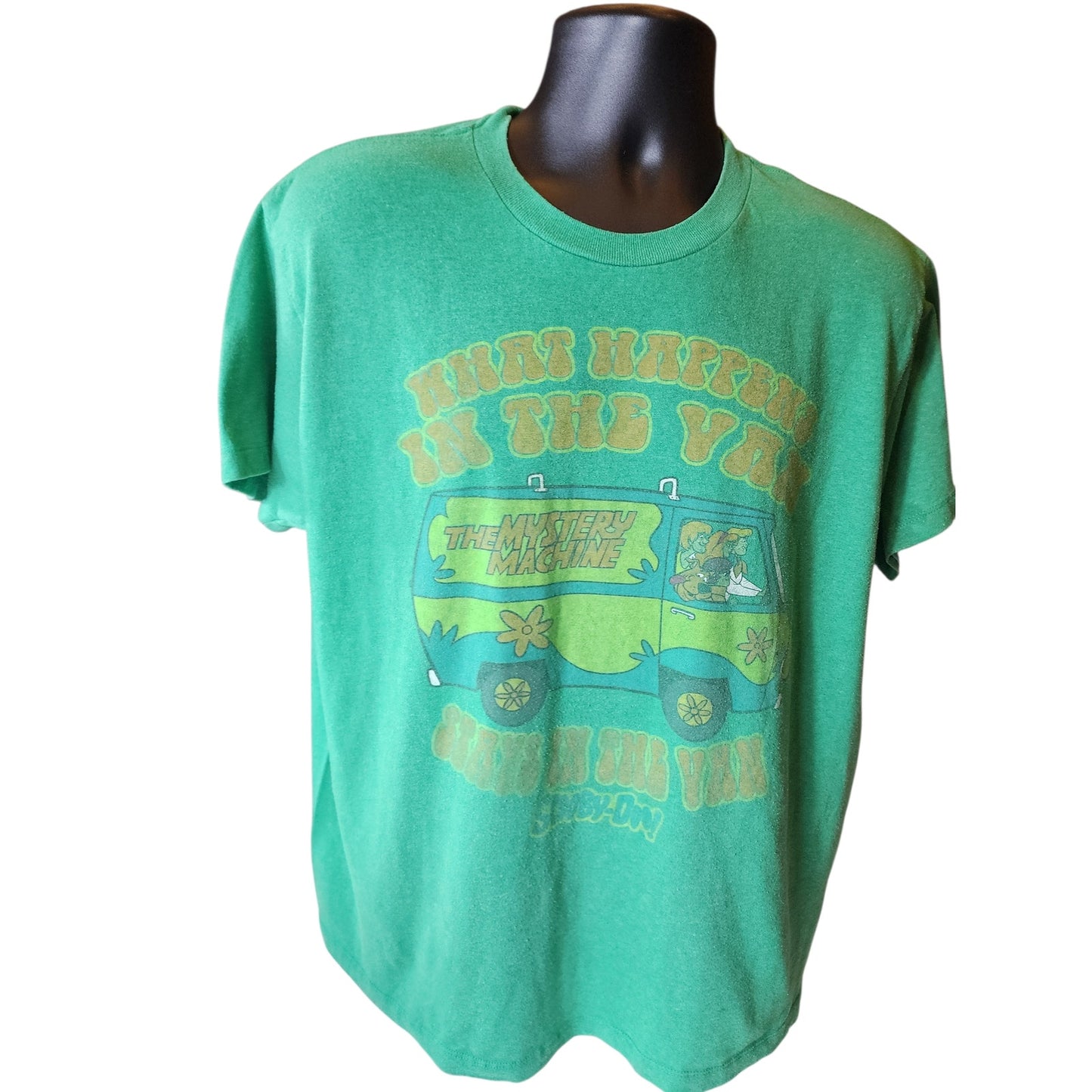 Scooby Doo Mystery Machine T Shirt Large Womens XL Graphic What Happens Van Y2K