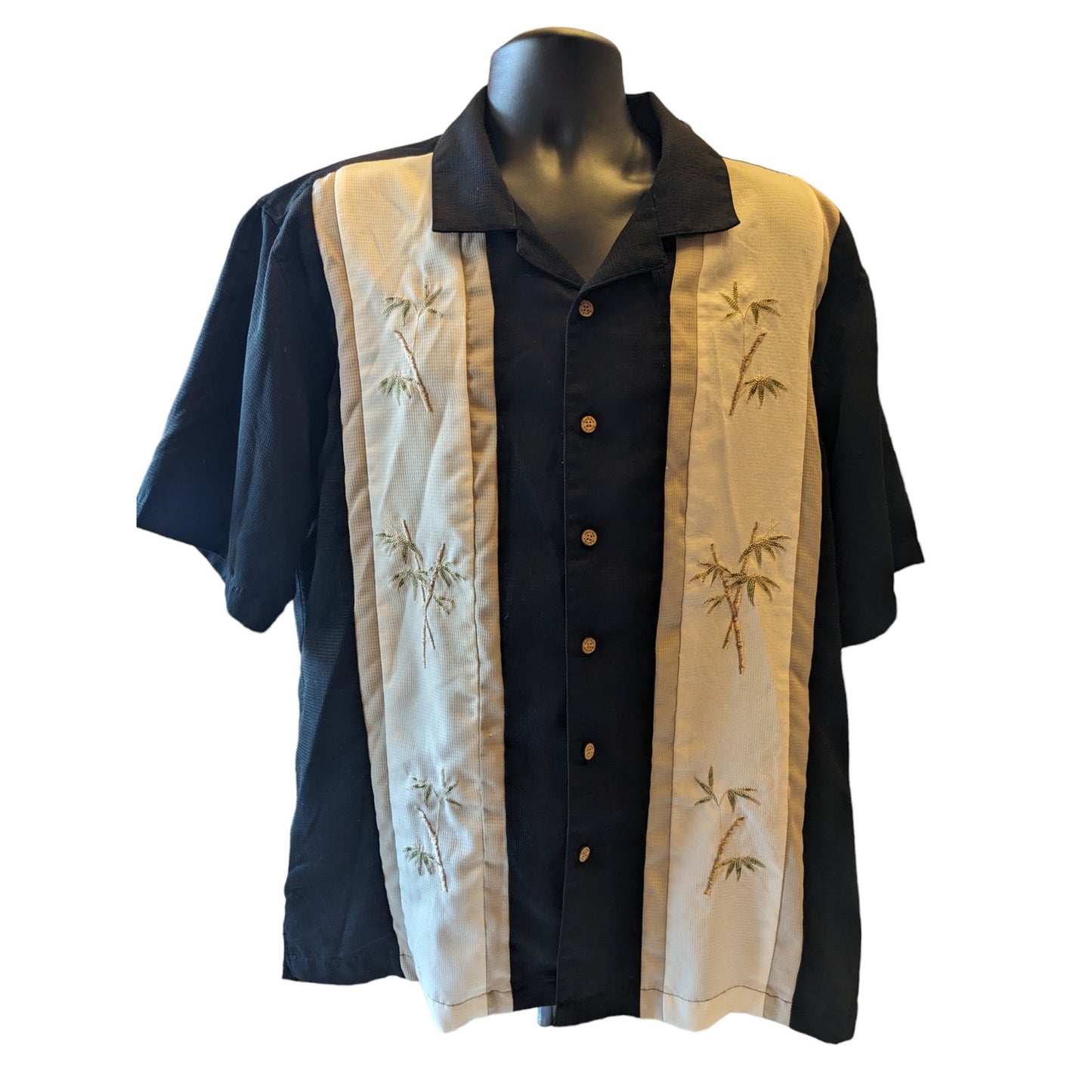 Batik Bay Hawaiian Shirt Mens XL Short Sleeve Tropical Vacation Palm Tree Resort