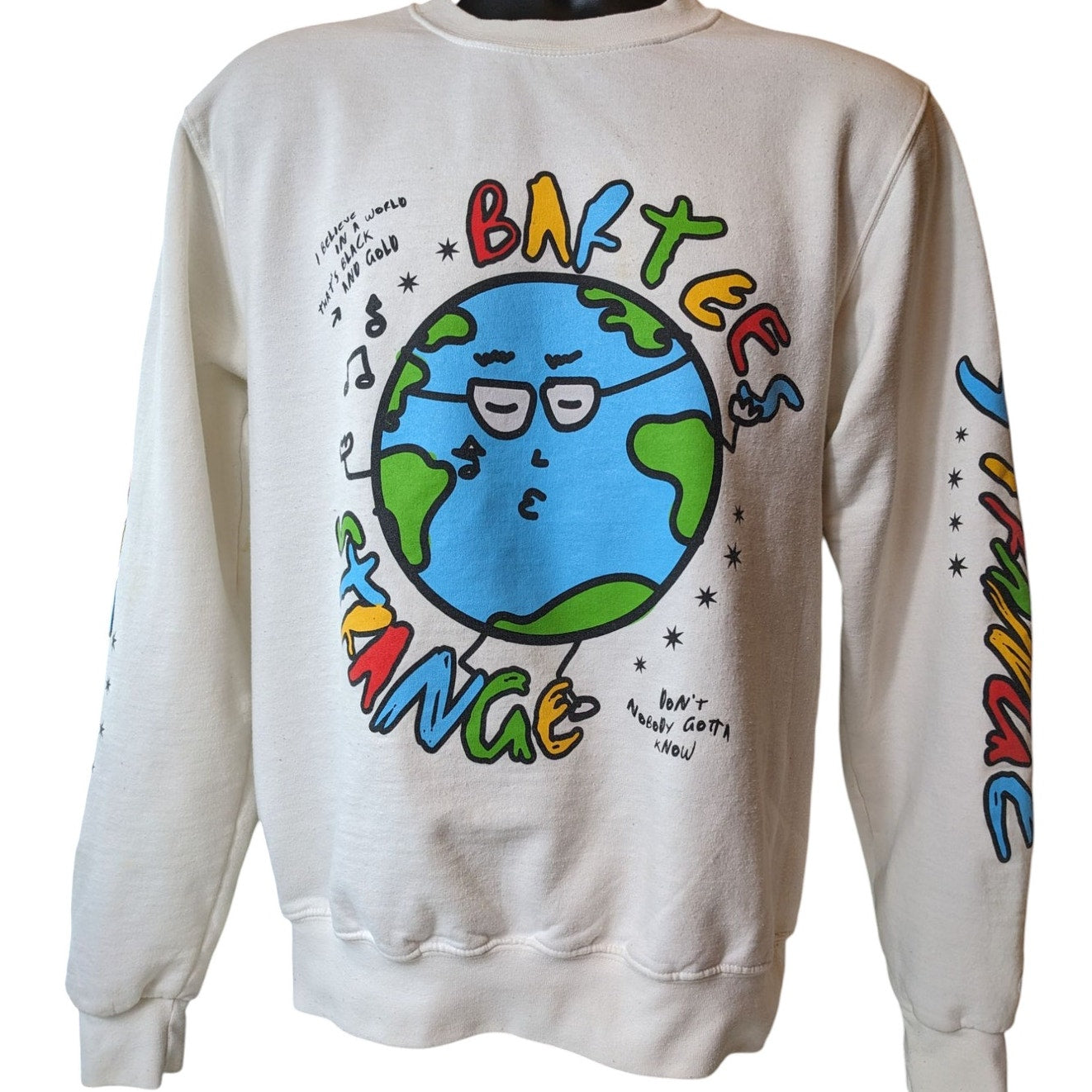 Champion ECO Pullover Adult Small Sweatshirt Earth Face Graphic Bartees Change